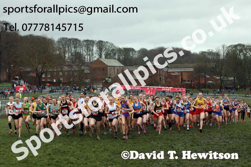 Senior girls 2019 New Balance English Schools Cross Country Champs, Temple Newsam, Leeds. Photo:  David T. Hewitson/Sports for All Pics